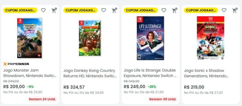 Jogos selecionados KaBuM com 40% OFF