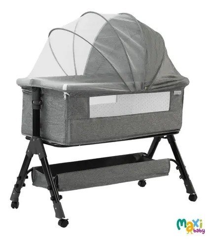 Berço Portátil Funcional Maxy Baby Cinza Belle Cinza