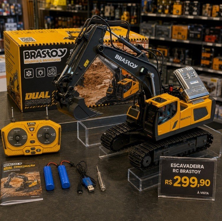 STEM Brinquedos Escavadeira de Controle Remoto + Frete Grátis