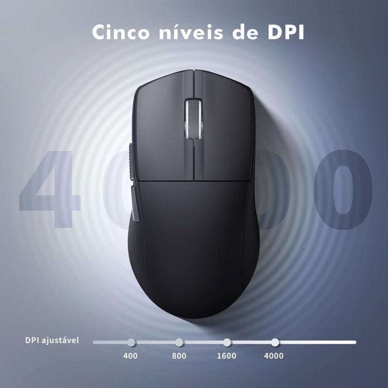Mouse Sem Fio Gamer Leve, 2.4G, Bluetooth, USB-C