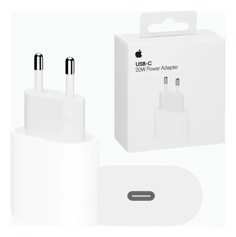 Carregador Fonte USB-C 20W para iPhone Apple Tipo-C Turbo