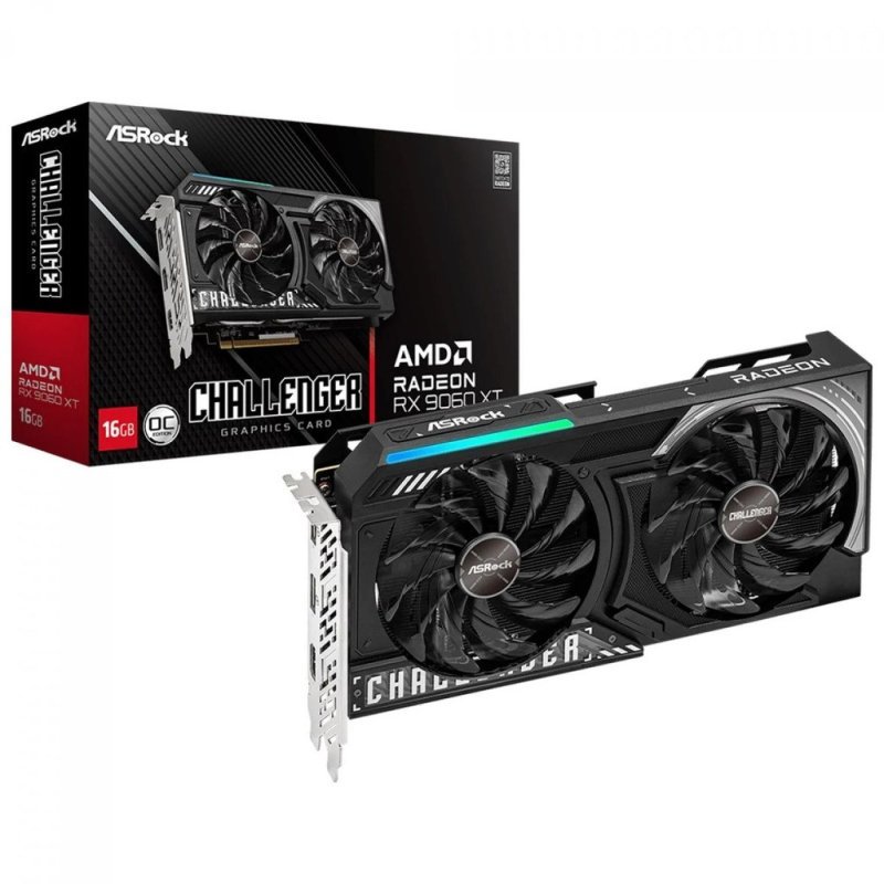 Placa de Vídeo ASRock AMD Radeon RX 9060 XT Challenger OC, 16GB, GDDR6, FSR, Ray Tracing, 90-GA5QZZ-00UANF