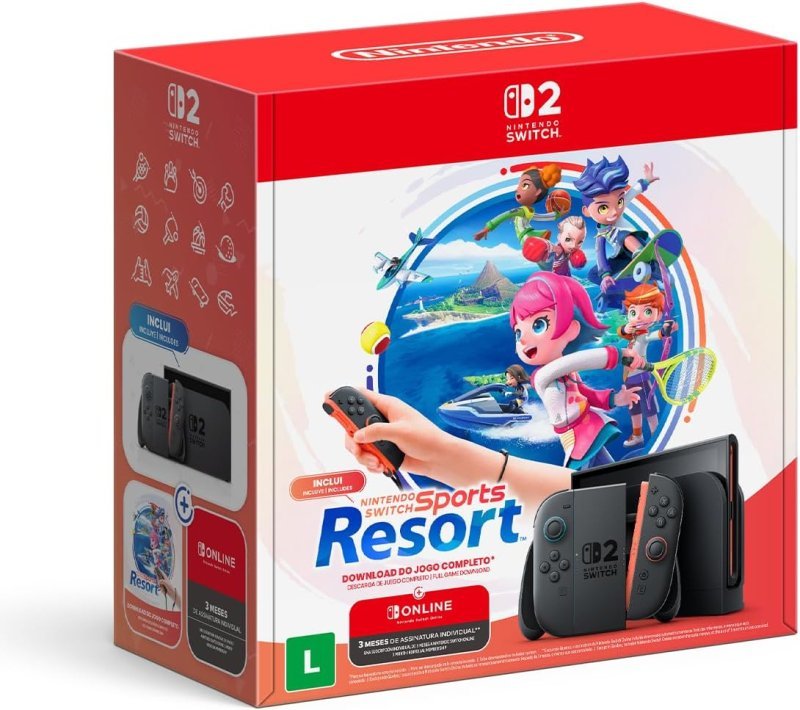 PRÉ-VENDA DO CONSOLE NINTENDO SWITCH 2 BUNDLE NINTENDO SWITCH SPORTS RESORT