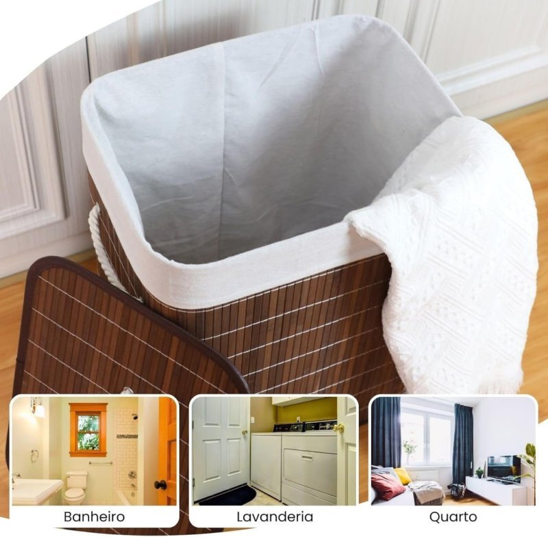 Cesto Bambu Retangular 50L