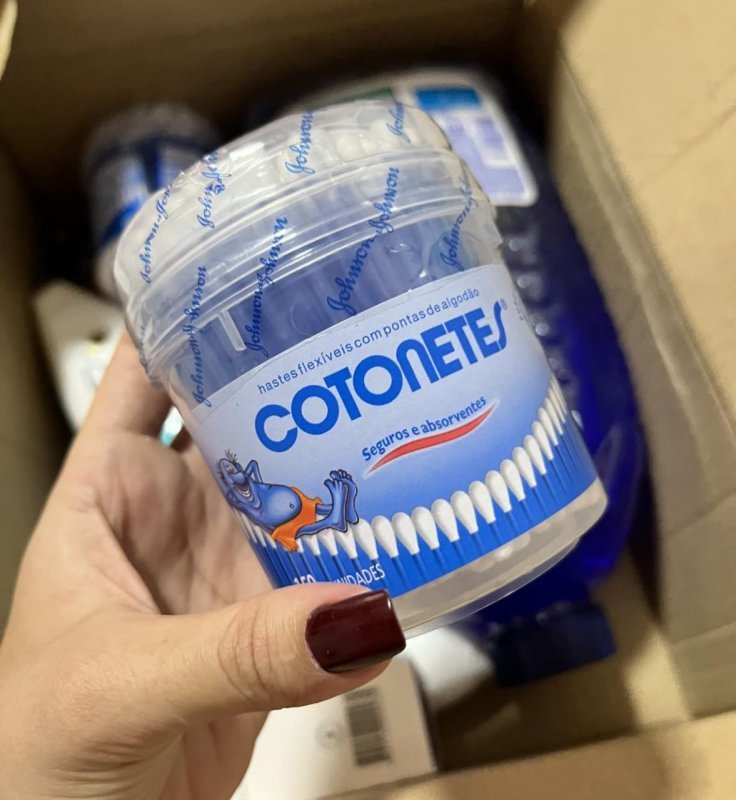 Cotonetes de Algodão com Hastes Flexíveis, Pote com 150 Unidades