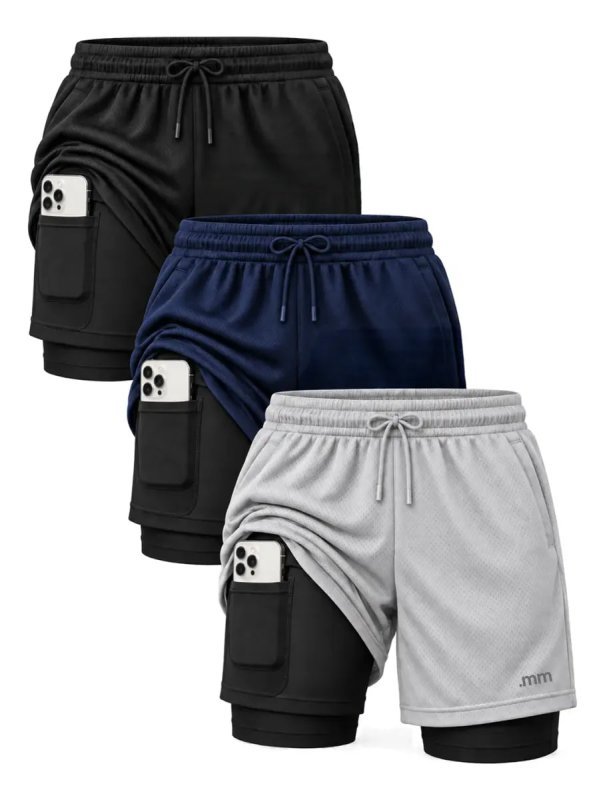 Kit 3 Bermudas 2 Em 1