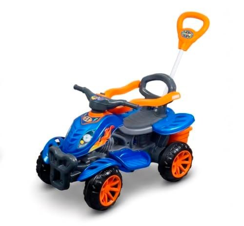 Carrinho de Passeio Infantil Quadriciclo Wheels Maral Motoquinha com Pedal Empurrador e Buzina