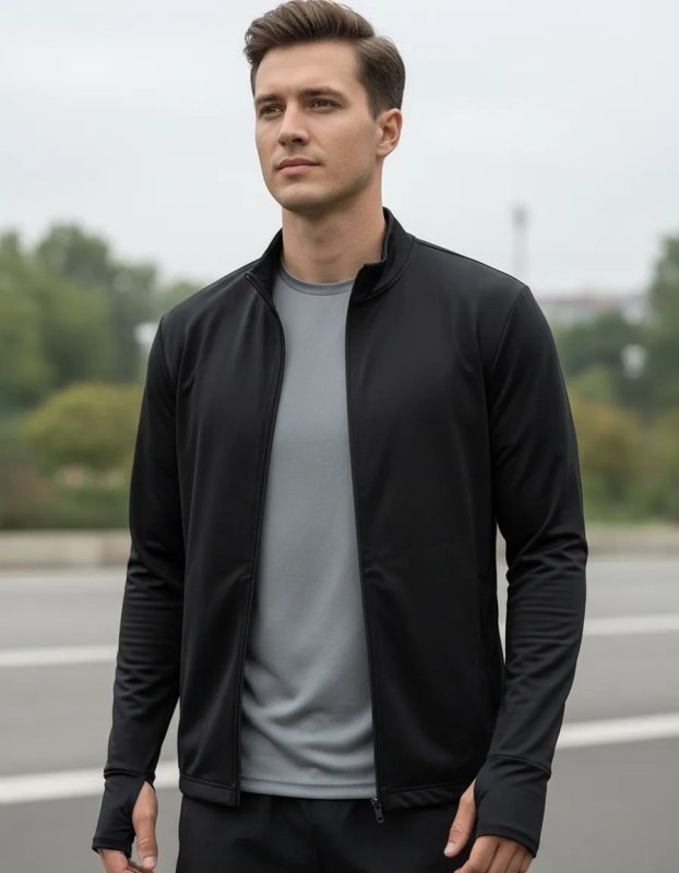 Jaqueta Proteção Solar Zíper Esportiva Casaco Masculina Liso