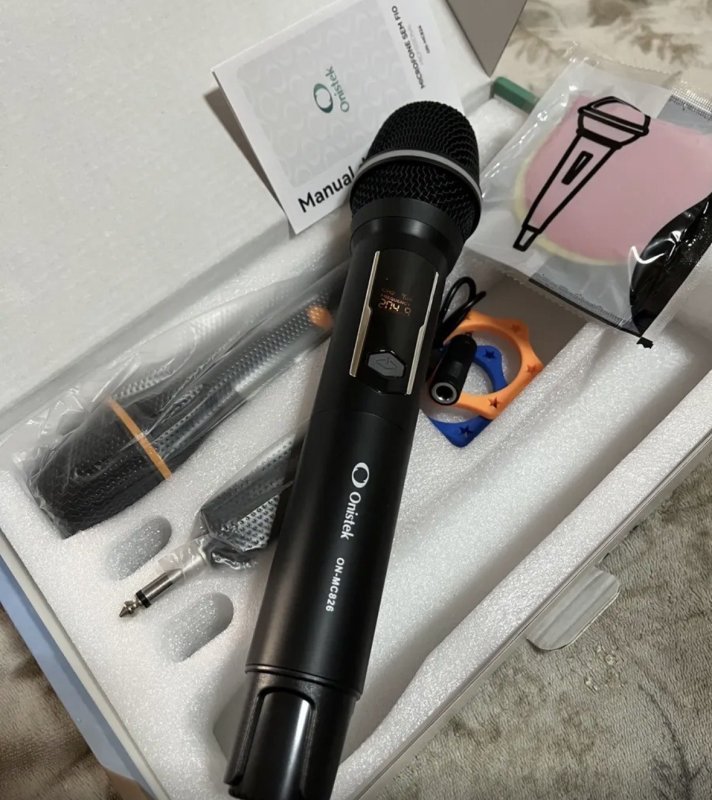 Microfone Sem Fio Duplo UHF Profissional Preto Recarregável LED Mzcell