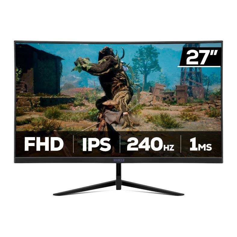 Monitor Gamer Mancer Valak VX240S 27 Pol, IPS, Curvo FHD 1ms 240Hz FreeSync HDMI/DP, MCR-VX240S-BL01