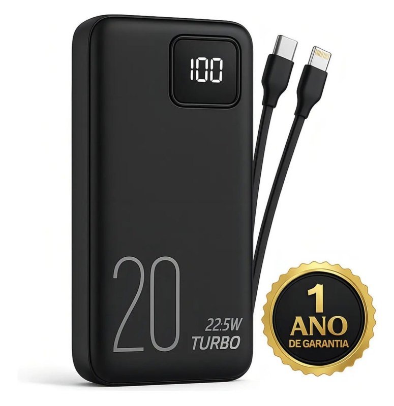 Carregador Portátil Power Bank Turbo 20000mAh 22.5W