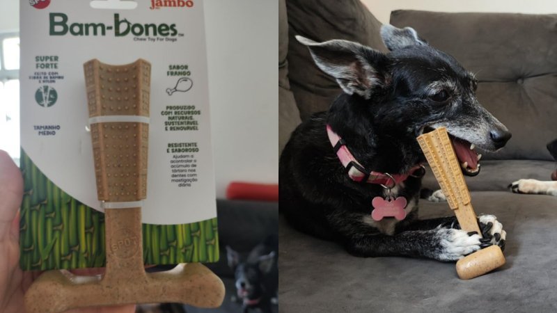Osso Mordedor Médio JAMBO PET Bamboobone T Sabor Frango