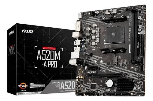 Placa-mãe MSI A520M-A PRO AM4 mATX DDR4 Preto