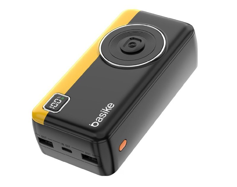 Power Bank 30000mAh, Basike Carregador Portátil com Cabo(Preto)