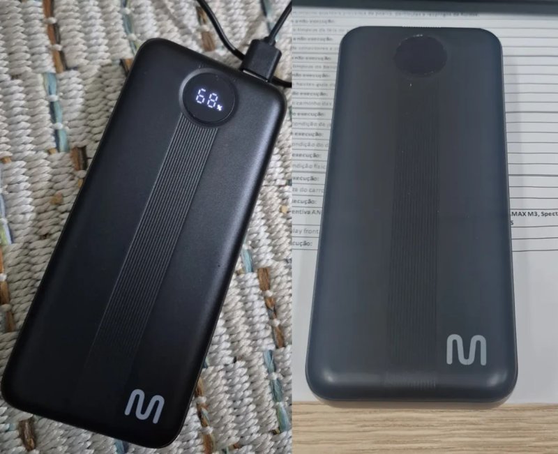 Carregador Portátil Power Bank com Display 20.000mAh