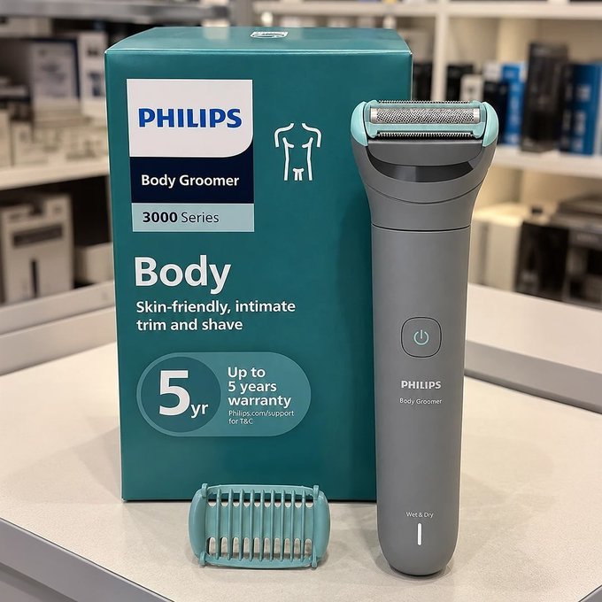 Philips Aparador e Raspador de Pelos À Prova d'Água Bivolt + Frete Grátis