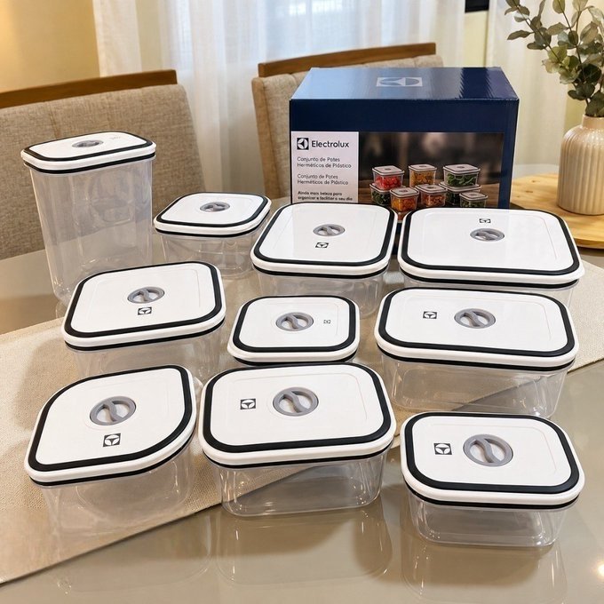 Kit com 10 Potes Herméticos Electrolux