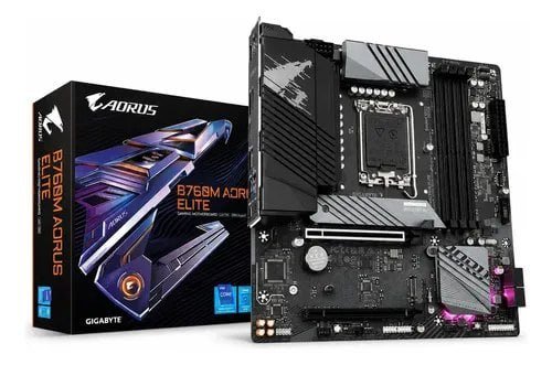 Placa Mãe Gigabyte Intel 1700 B760m Aorus Elite 4x Ddr5 Matx Cor Preto