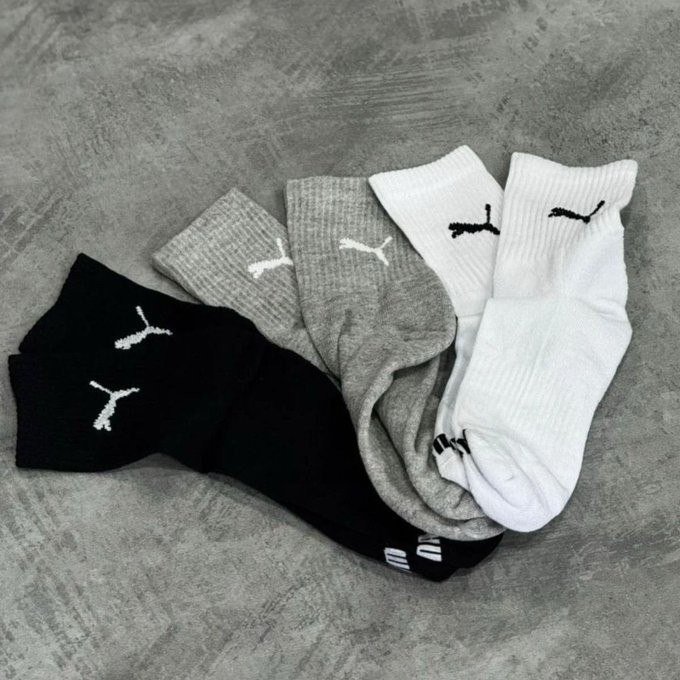 Kit 6 Pares Meias Puma Cano Médio Alto Algodão Original + Frete Grátis