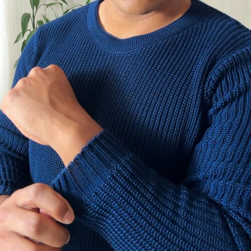 Suéter Masculino Lã Tricot Blusa De Frio Social Manga Longa