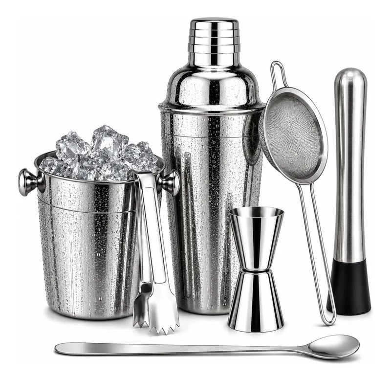 Kit Caipirinha Profissional 7 Peças Inox Coqueteleira 750ml