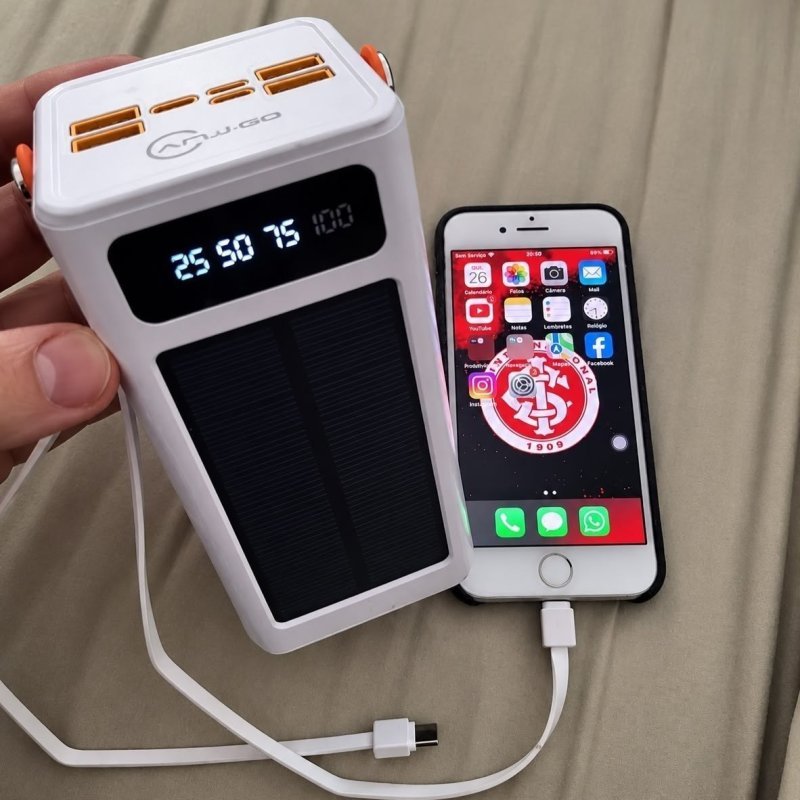Carregador Powerbank Solar Turbo Portátil 50.000mah + Frete Grátis