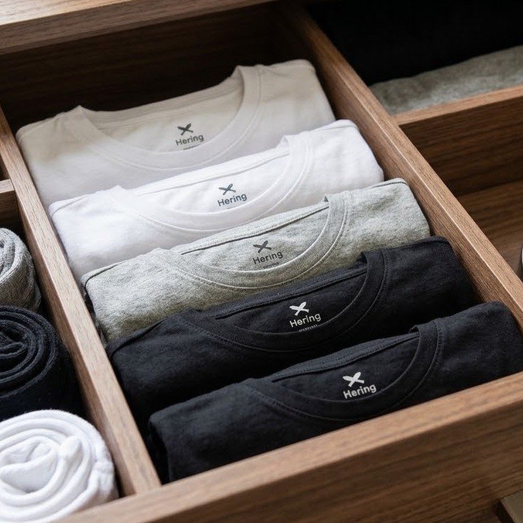 Kit Com 5 Camisetas Básicas Slim Masculina Hering