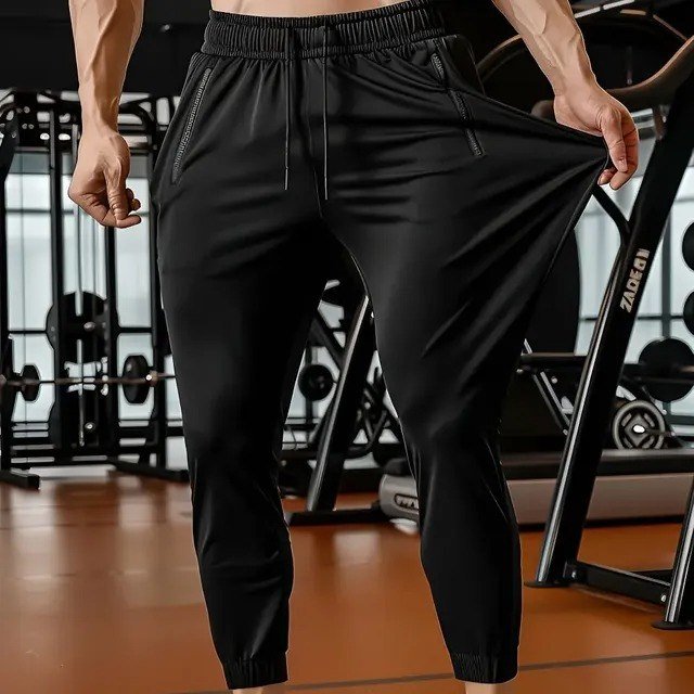 Calça Masculina Tactel Jogger Esportiva Academia Slim Treino Preto (P ao G3)