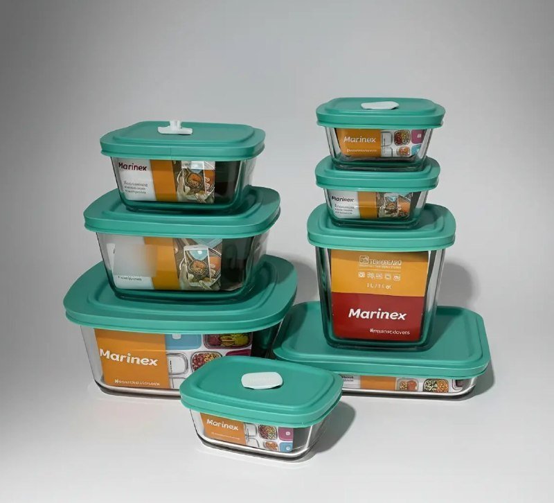 Kit 7 Potes Marinex Vidro