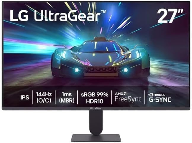 LG UltraGear Monitor Gamer 27" IPS 144Hz (O/C) 1ms (MBR) Full HD (1920x1080)