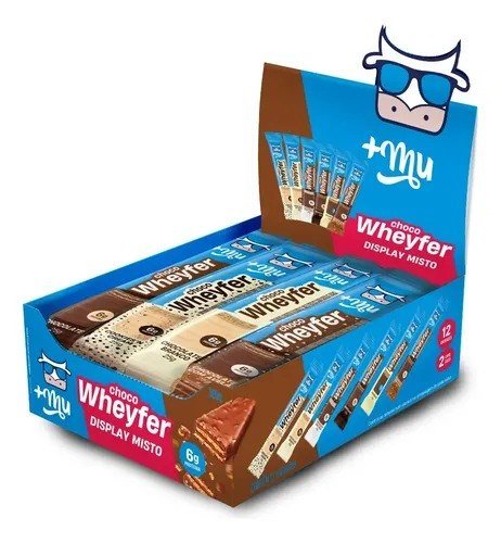 Whey protein + Mu Chocowheyfer em barra de cereais sabor Mix x 300g 12 un