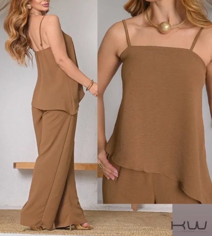 Conjunto Feminino Completo Look Calça E Blusa Clássico