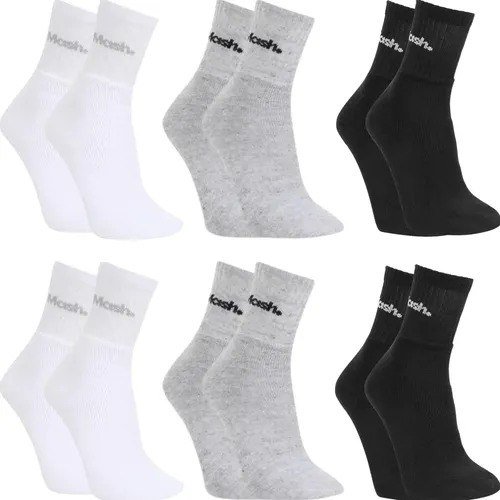 Kit 6 Pares De Meias Esportivas Mash Em Algodão Cano Médio