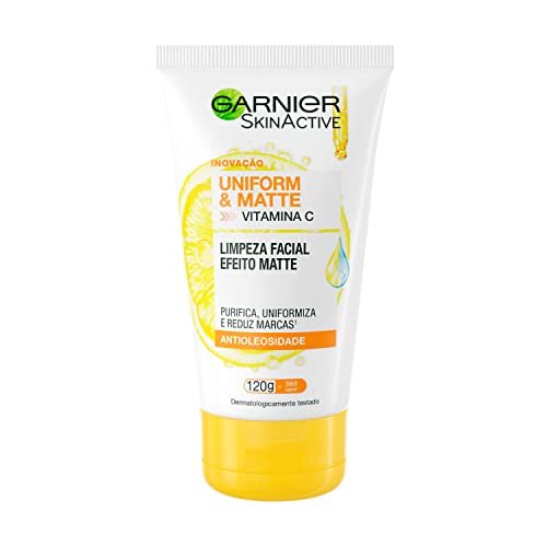 Garnier Uniform & Matte Sabonete Facial Antioleosidade, Vitamina C 120g