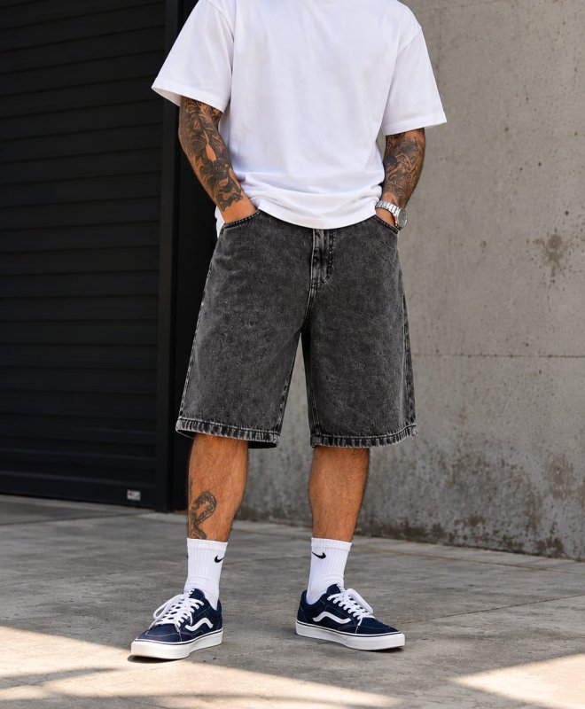 Bermuda Baggy Jeans Masculina Balão Streetwear Oversized