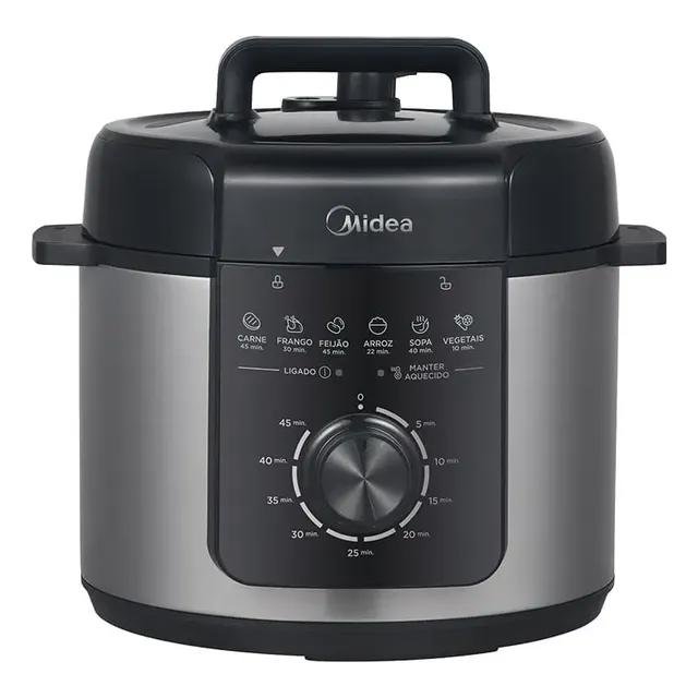 Panela De Pressão Mecânica Preta E Inox 4l Midea Cor Cinza
