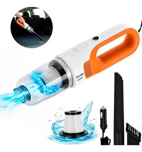 Aspirador D Pó Automotivo Portátil Seedon 180w Laranja 12v