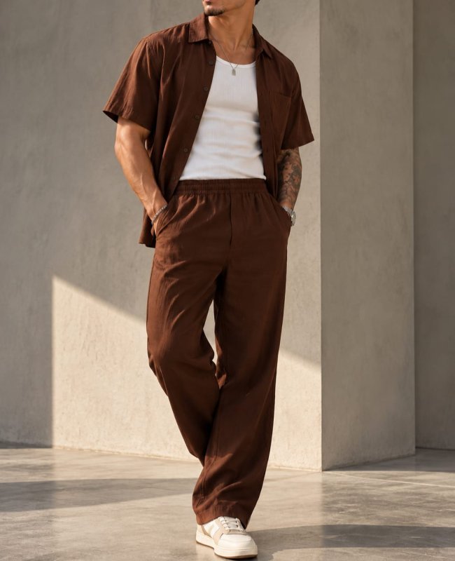Conjunto Masculino Camisa E Calça Viscose