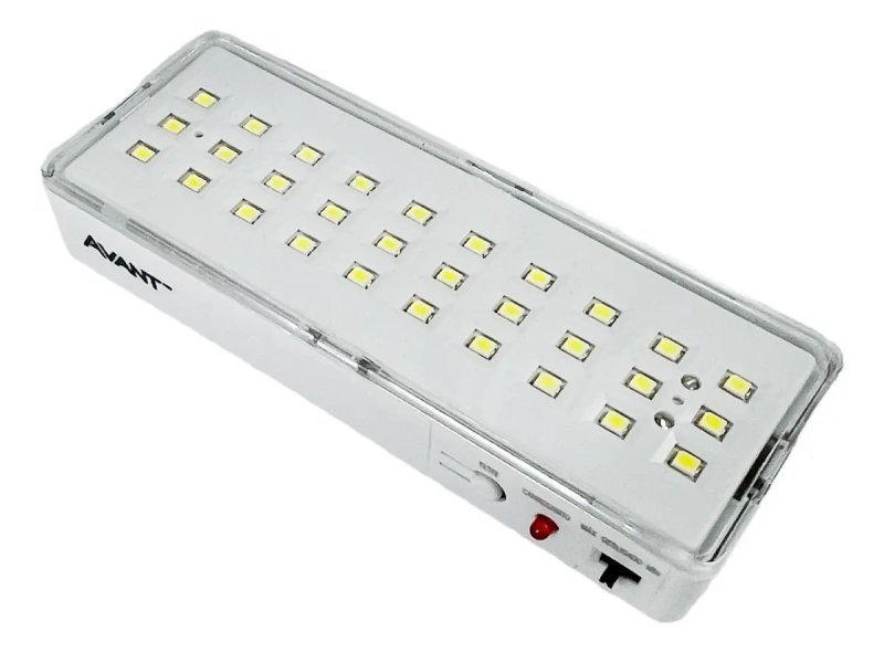 Luminária Emergência Led Barra 1w Avant 30 Leds Branco Frio