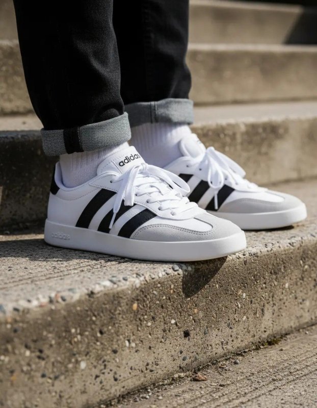 Tênis Masculino Barreda adidas Branco E Preto Liso