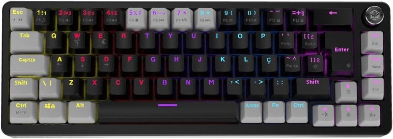 TECLADO MECÂNICO 65% PCYES MECKA BLACK VULCAN - SWITCH RED - LED RAINBOW - TPMKBVRD