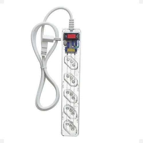iCLAMPER Energia 5 Tomadas LCF Transparente Filtro de Linha e Protetor Elétrico DPS Bivolt