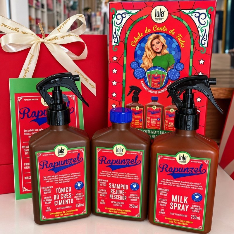 Kit Rapunzel (Shampoo + Tônico + Milk Spray) - Lola From Rio + Frete Grátis