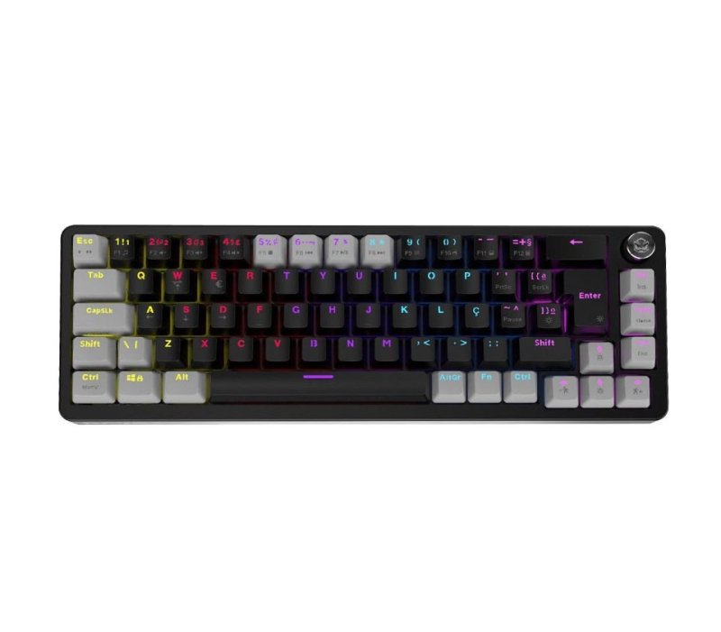Teclado Mecânico 65% PCYES MECKA BLACK VULCAN - SWITCH RED - LED RAINBOW