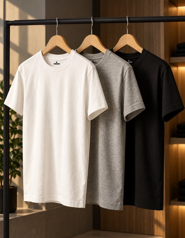 Kit 3 Camisetas Algodão Dia Dia Sandrini Básica Conforto (P ao GG)