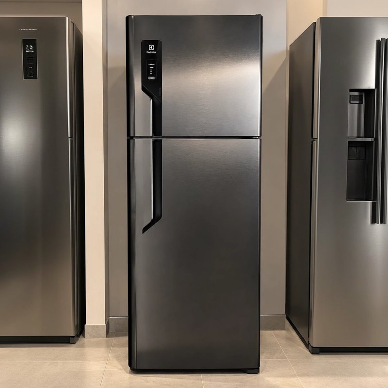 Geladeira Electrolux Frost Free 480L Efficient AutoSense Duplex Black Inox Look (TF71B) 220V
