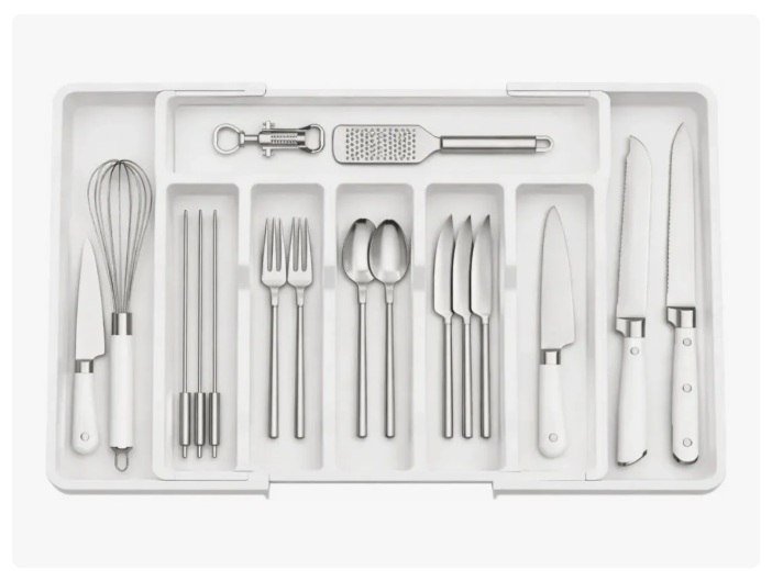 Organizador Porta Talheres Gaveta Para Cozinha Com Extensor