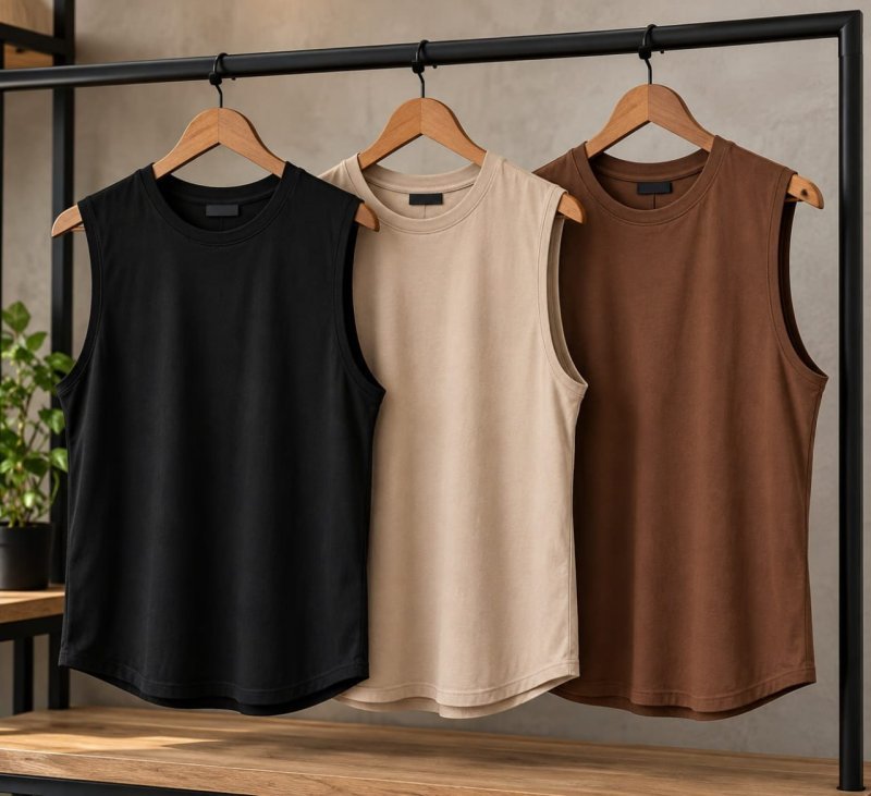 Kit 3 Regata Machão Oversized Masculino Lisa 100% Algodão