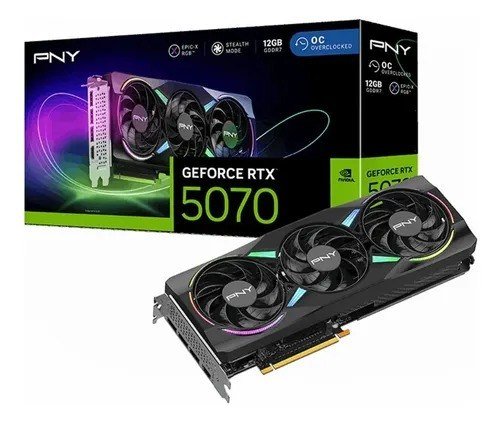 Placa De Video Pny Rtx 5070 Epic-x Rgb Oc 12GB Triple Fan