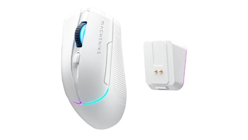 Mouse Gamer Machenike L8 Pro, RGB, Support 8K, 2.4GHz Wireles + Dock RGB, Carregamento Sem Fio